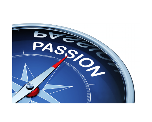 une boussole qui pointe sur le mot passion